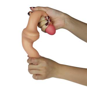 VIBRADOR DOBLE HOLY DONG FLESH - JUGUETES VIBRADORES DOBLES